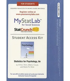 Statistics for Psychology MyStatLab for Social Sciences Access Code