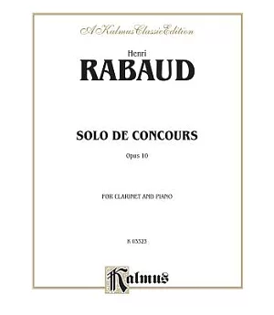 Solo De Concours, Opus 10: For Clarinet and Piano