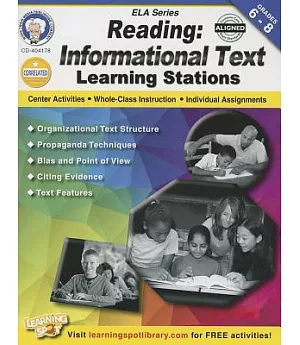 Reading, Grades 6-8: Informational Text Learning Stations