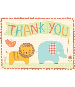 Playful Animals Parcel Thank You Notes