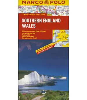 Marco Polo Southern England Wales: With Scenic Routes and Places of Interest, Fold-out Overview Map, Distance Table, Index of Pl