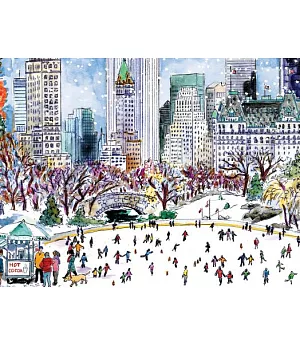 Michael Storrings Park Skaters Holiday Embellished Notecards