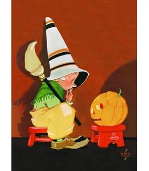 Cute Witch Conversing With Jack-o-Lantern - Halloween Greeting Cards: 6 Cards Individually Bagged With Envelopes & Header