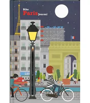 Bike Paris Journal: Lined Journal, Hardcover With Accordion Pocket, and Embedded Pen