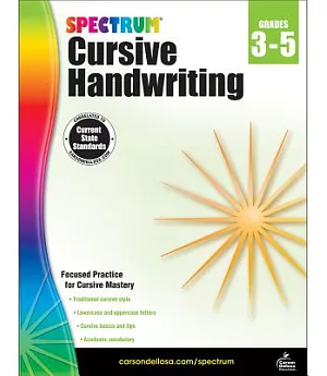 Spectrum Cursive Handwriting, Grades 3-5