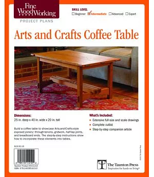 Fine Woodworking’s Arts and Crafts Coffee Table: Intermediate