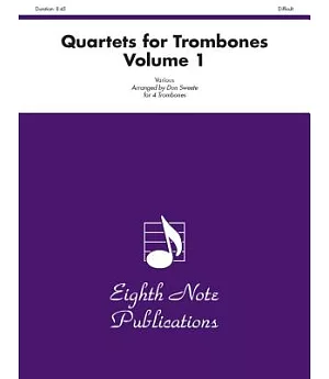 Quartets for Trombones: Score & Parts