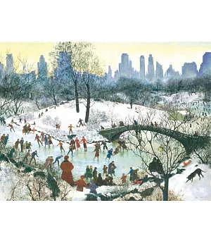 Skating in Central Park Holiday Full Notecards