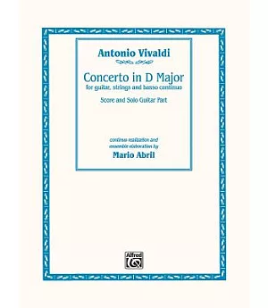 Concerto in D Major for Solo Guitar and Score