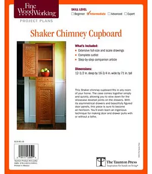 Fine Woodworking’s Shaker Chimney Cupboard Plans