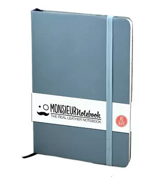 Monsieur Notebook Soft Leather Journal: Baby Blue Ruled Medium