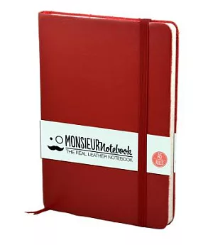 Monsieur Notebook Soft Leather Journal: Ruby Red Ruled Medium