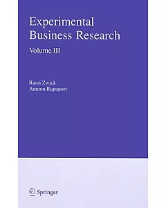 Experimental Business Research: Marketing, Accounting And Cognitive Perspectives