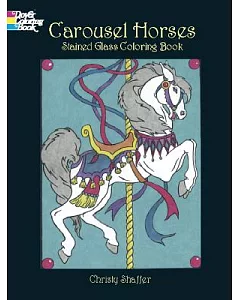 Carousel Horses Stained Glass Coloring Book
