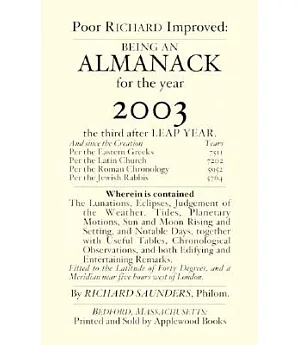 Poor Richard’s Almanack for 2003