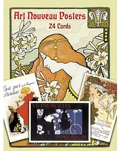 Art Nouveau Poster Postcards in Full Color: 24 Ready-To-Mail Cards