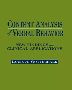 Content Analysis of Verbal Behavior: New Findings and Clinical Applications