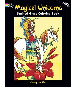 Magical Unicorns Stained Glass Coloroing Book