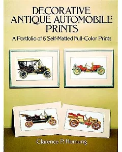 Decorative Antique Automobile Prints: 6 Self-Matted Full-Color Prints