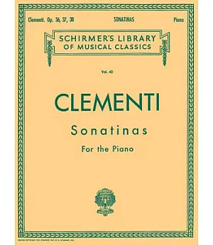 Clementi: Sonatinas for the Piano Op. 36, 37, 38