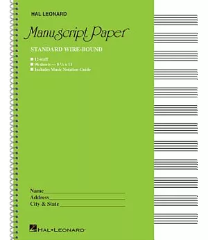 Standard Wire Bound Manuscript Paper: Green Cover