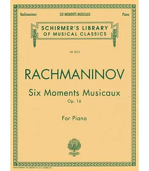 Six Moments Musicaux, Op. 16: Piano Solo