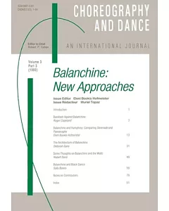 Balanchine: A Special Issue Of The Journal Choreography And Dance