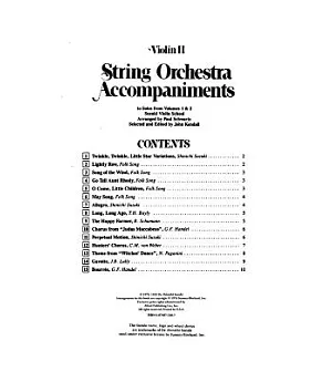 String Orchestra Accompaniments to Solos From Volumes 1 and 2: Violin 2