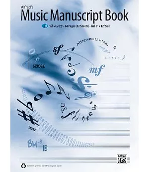 Alfred’s Music Manuscript Book: 10-stave