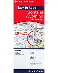 Rand McNally Easy to Read Montana/ Wyoming State Map