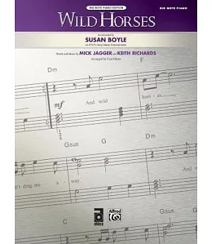 Wild Horses: Big Note Piano, Big Note Piano Editon