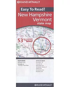 Rand McNally Easy To Read! New Hampshire/ Vermont State Map