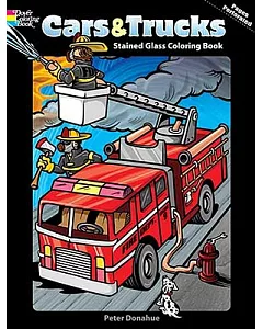 Cars & Trucks Stained Glass Coloring Book