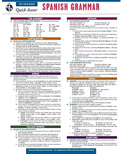 Spanish Grammar: Rea Quick Access Reference Chart