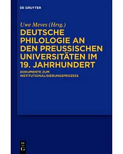 Deutsche Philologie an Den Preubischen: Universitaten Im 19 Jahrhundert