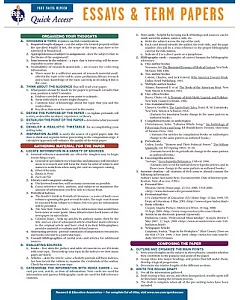 Essays and Term Papers: REA Fast Facts Review Quick Access Reference Chart