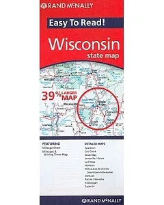 Rand McNally Easy To Read! Wisconsin State Map