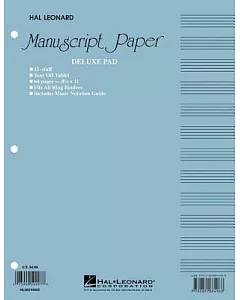 Manuscript Paper: Deluxe Pad, Blue Cover