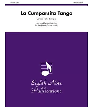 La Cumparsita Tango: For Saxophone Quartet; Medium-difficult