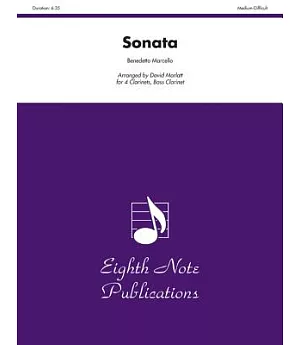 Sonata: For 4 Clarinets, Bass Clarinet; Medium-difficult