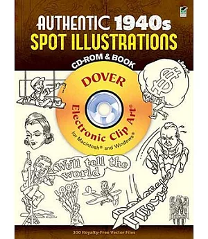 Authentic 1940s Spot Illustrations: 300 Vector Files
