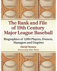 The Rank and File of 19th Century Major League Baseball: Biographies of 1,084 Players, Owners, Managers and Umpires