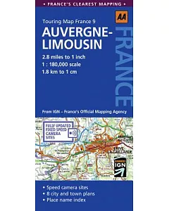 Touring Map Auverge and Limousin: Aa Touring Map France