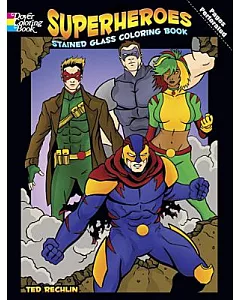 Superheroes Stained Glass Coloring Book