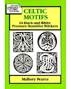 Celtic Motifs: 24 Black-And-White Pressure-Sensitive Stickers