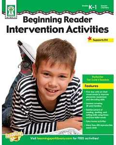 Beginning Reader Intervention Activities: Five-day Units on Short-vowel Words to Strengthen Phonemic Awareness, Letter-sound Cor