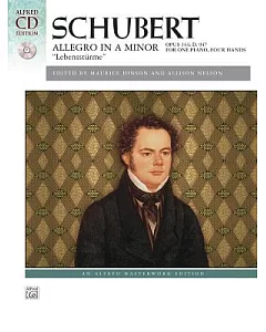 Schubert Allegro in A Minor, Lebenssturme: Opus 144; D. 947, for One Hand, Four Hands