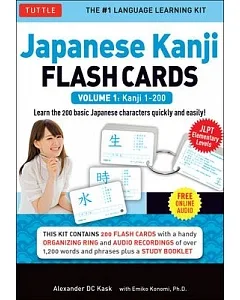 Japanese Kanji Flash Cards Kit: Kanji 1-200: JLPT Beginning Level