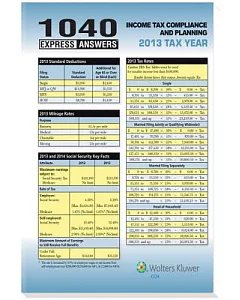 1040 Express Answers, 2014: Income Tax Compliance and Planning 2013 Tax Year