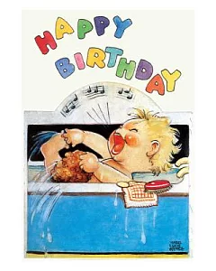 Baby Singing in the Bath Birthday Card